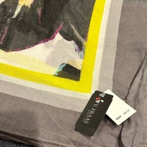 V. FRAAS Artistic Gray and Yellow Scarf